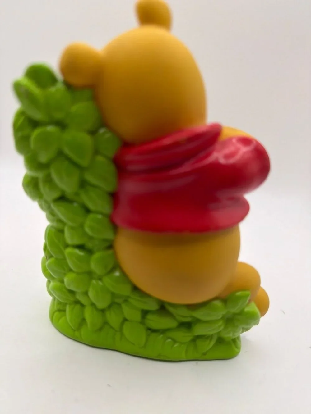 Adorable Winnie The Pooh Figurine Sitting With Frog On Leafy Base Vibrant Colors